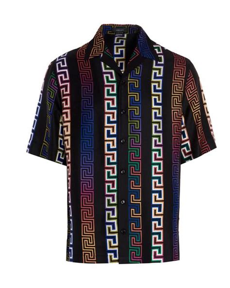 versace greca neon print silk shirt|Men's Versace .